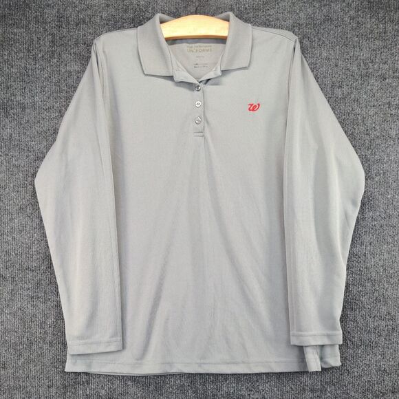 Walgreens High Performance Uniforms Polo Shirt Large Gray 100% Polyester - Picture 2 of 13